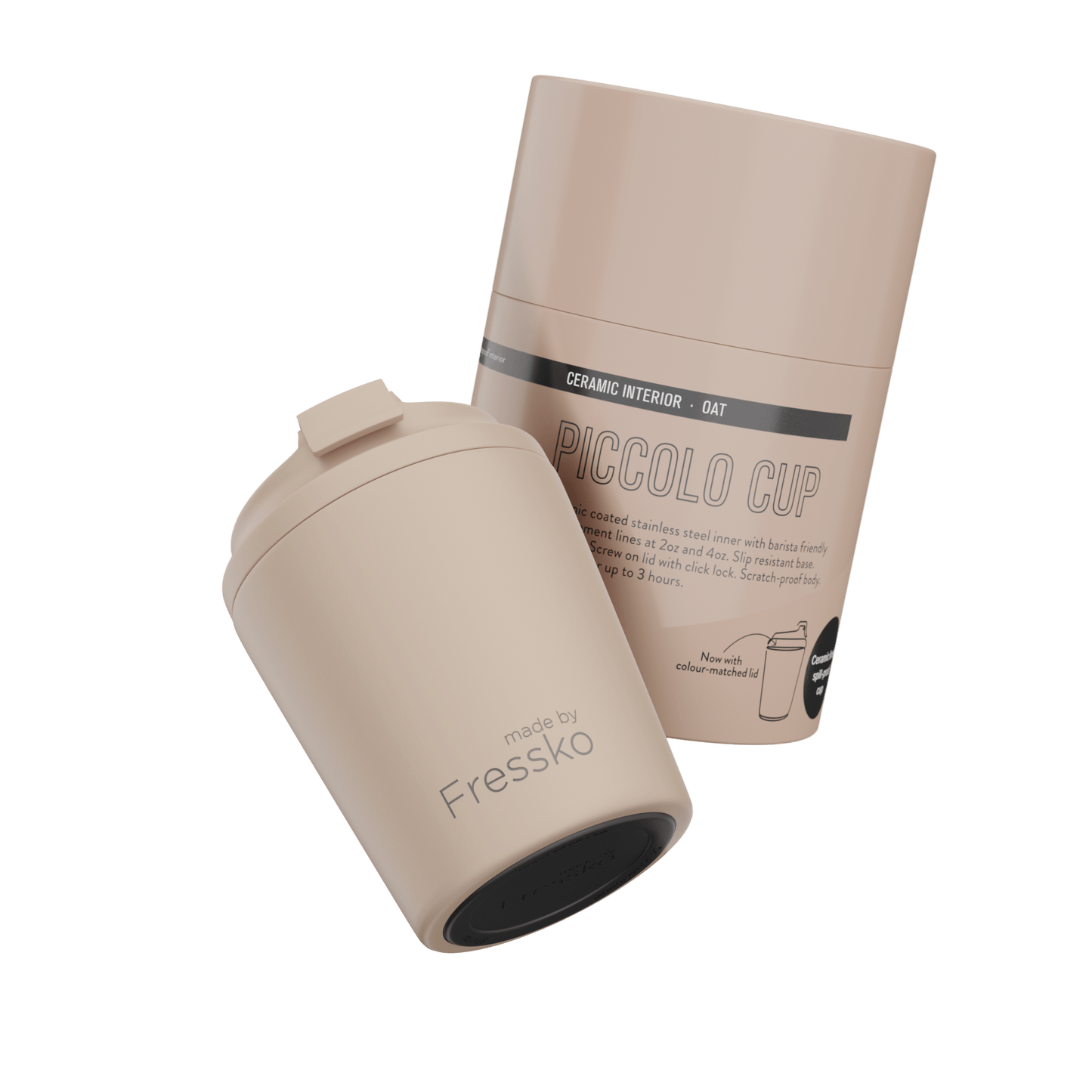 Made By Fressko Piccolo Ceramic Reusable Cup Oat 118ml