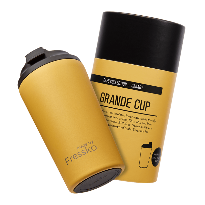 Fressko Grande Reusable Coffee Cup 475ml/16oz Canary