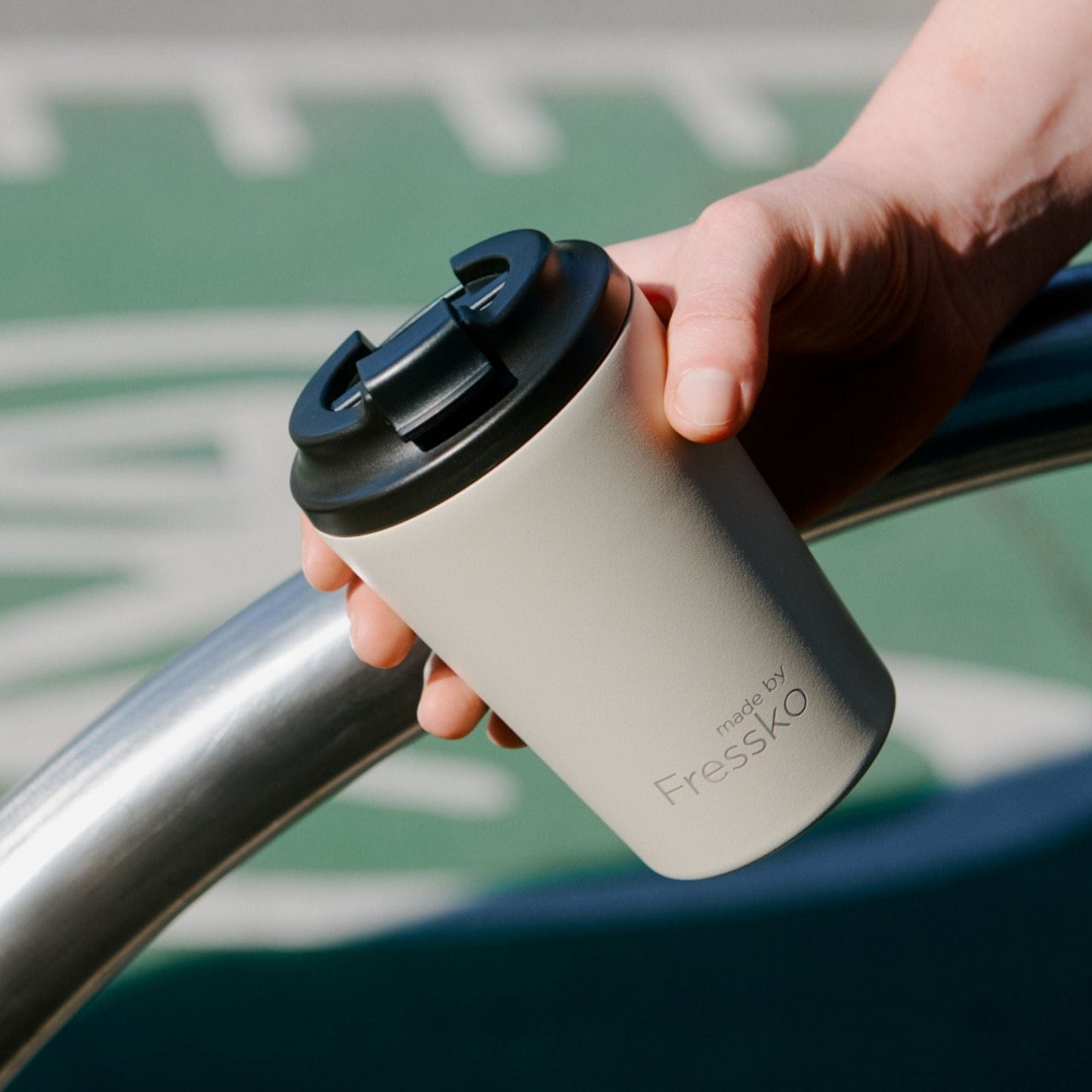 Fressko Camino Reusable Coffee Cup 12oz Oat Stainless Steel
