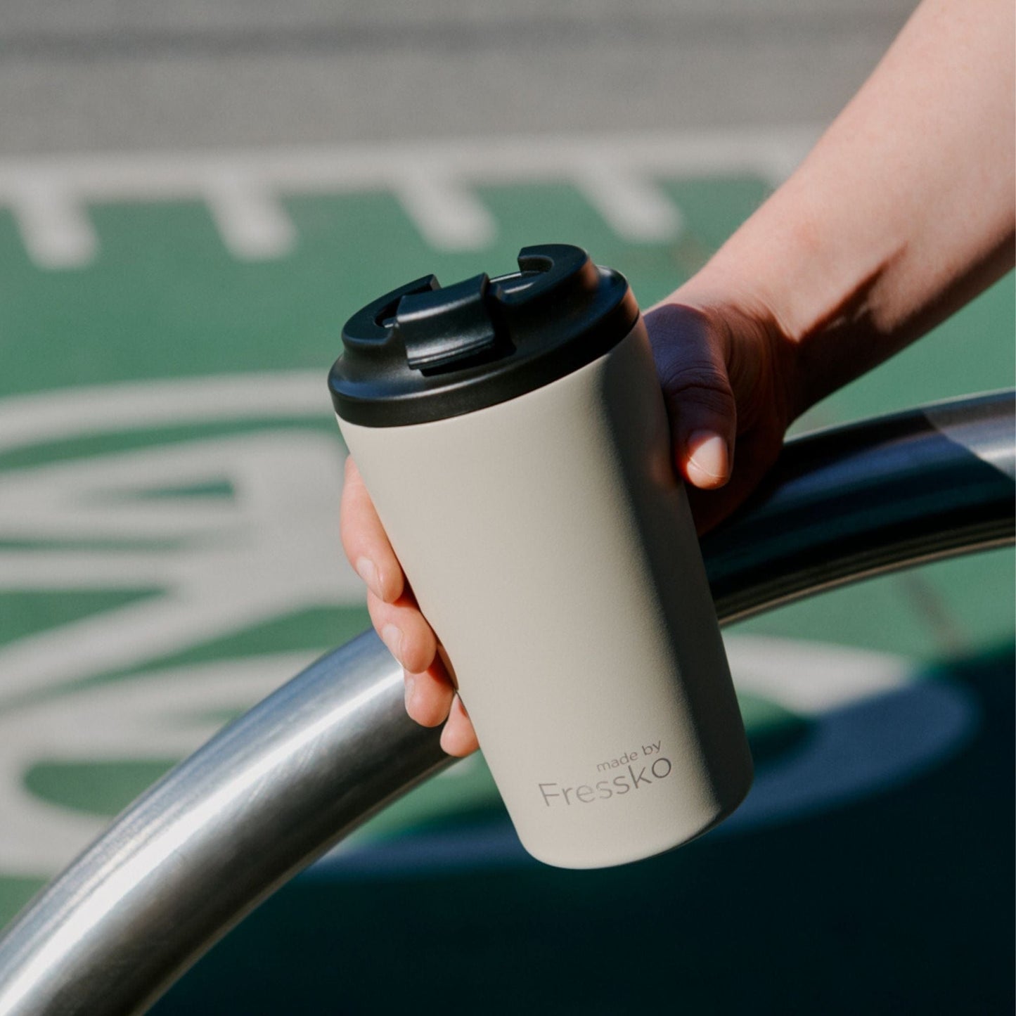 Fressko Grande Reusable Coffee Cup 16oz Oat Stainless Steel