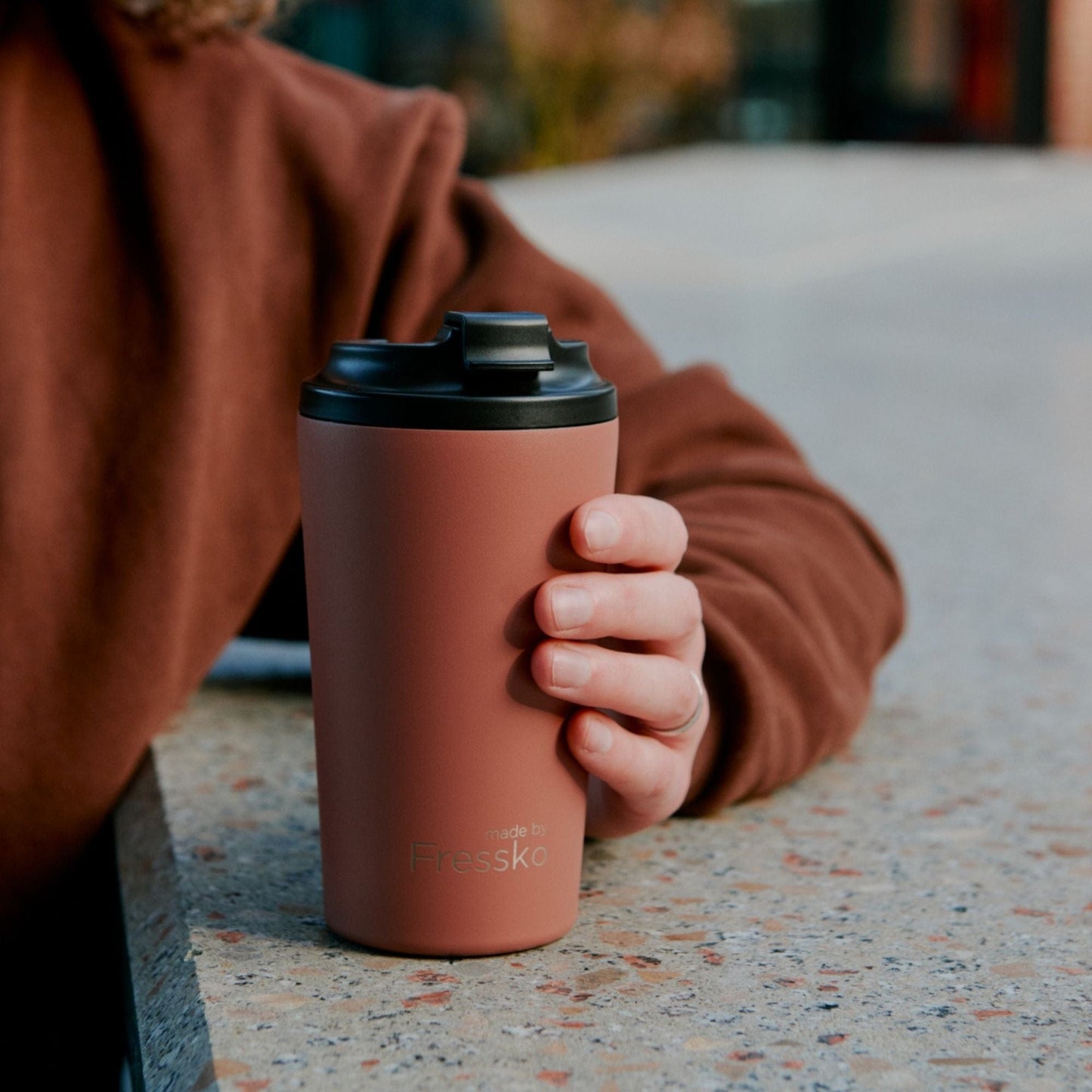 Fressko Grande Reusable Coffee Cup Stainless Steel 16oz Tuscan