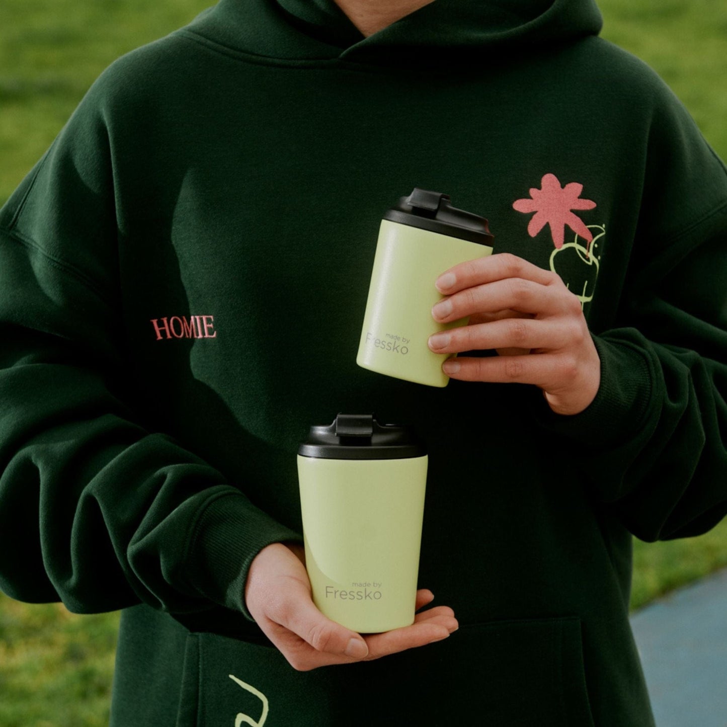 Fressko Bino Reusable Coffee Cup Stainless Steel 8oz Sherbet