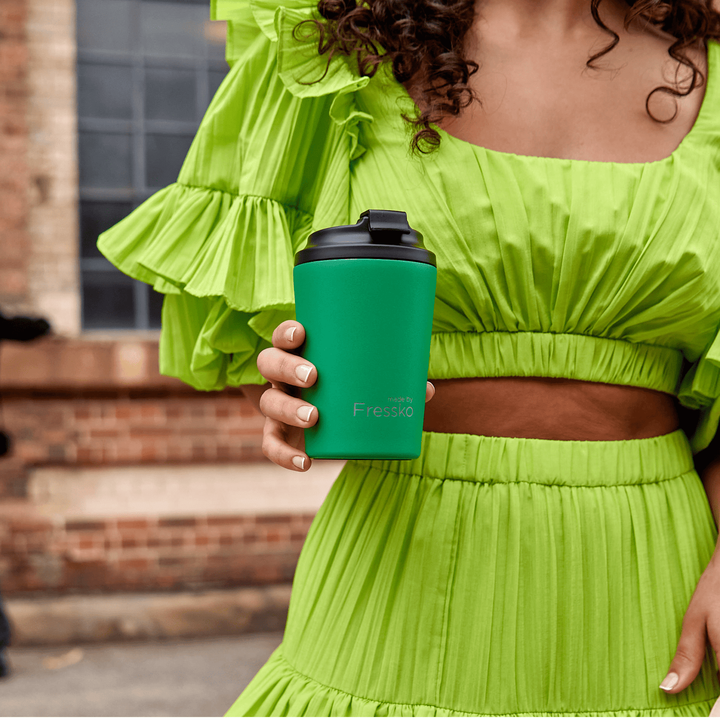 Fressko Camino Reusable Coffee Cup 12oz Clover Stainless Steel