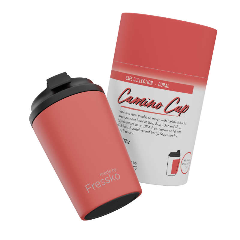 Made By Fressko Camino Reusable Coffee Cup 340ml Coral