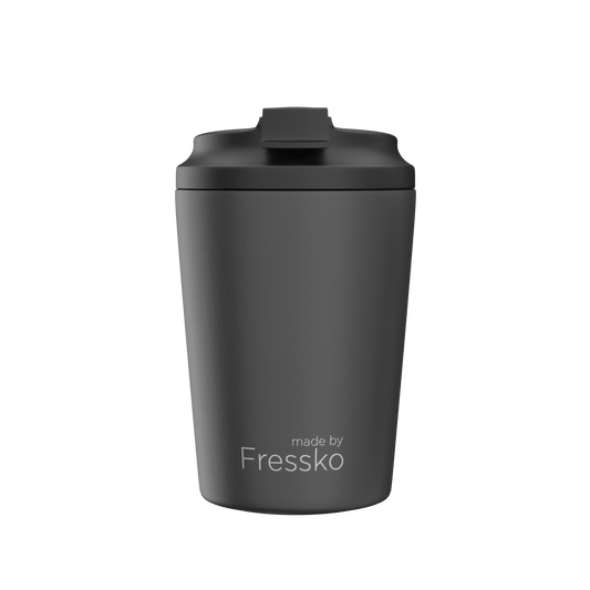 Fressko Bino Ceramic Reusable Coffee Cup 8oz Coal