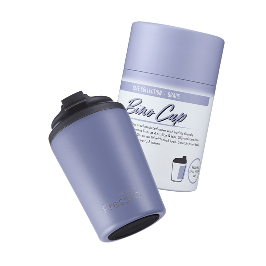 Fressko Bino Reusable Stainless Steel Coffee Cup 8oz Grape