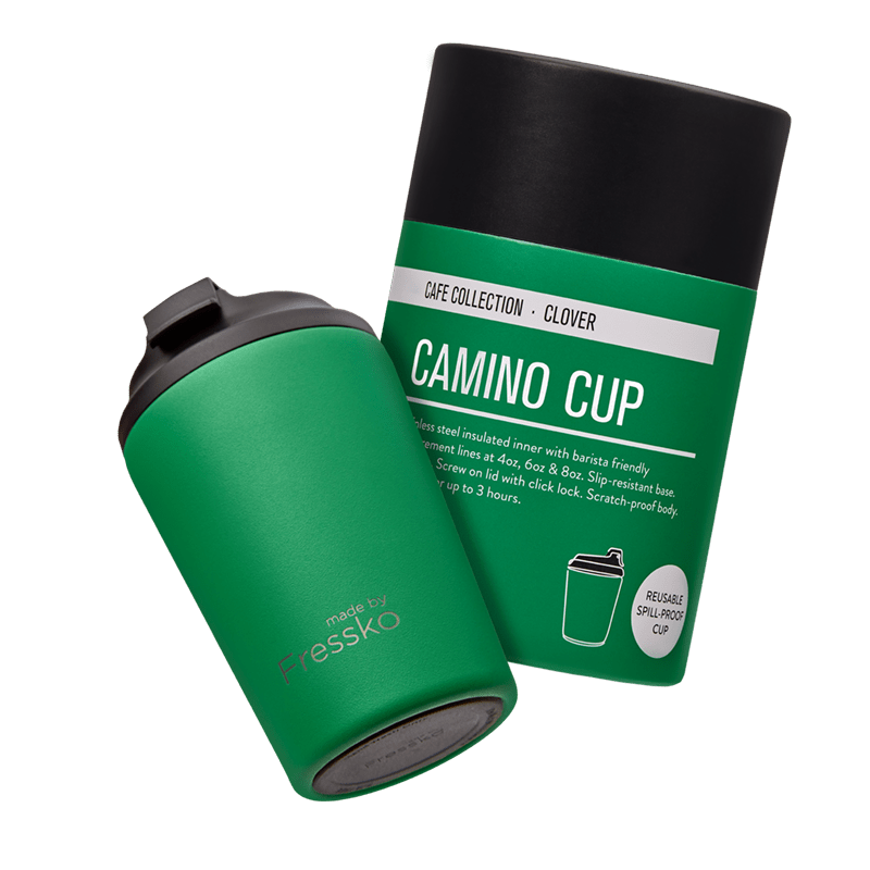 Fressko Camino Reusable Coffee Cup 12oz Clover Stainless Steel