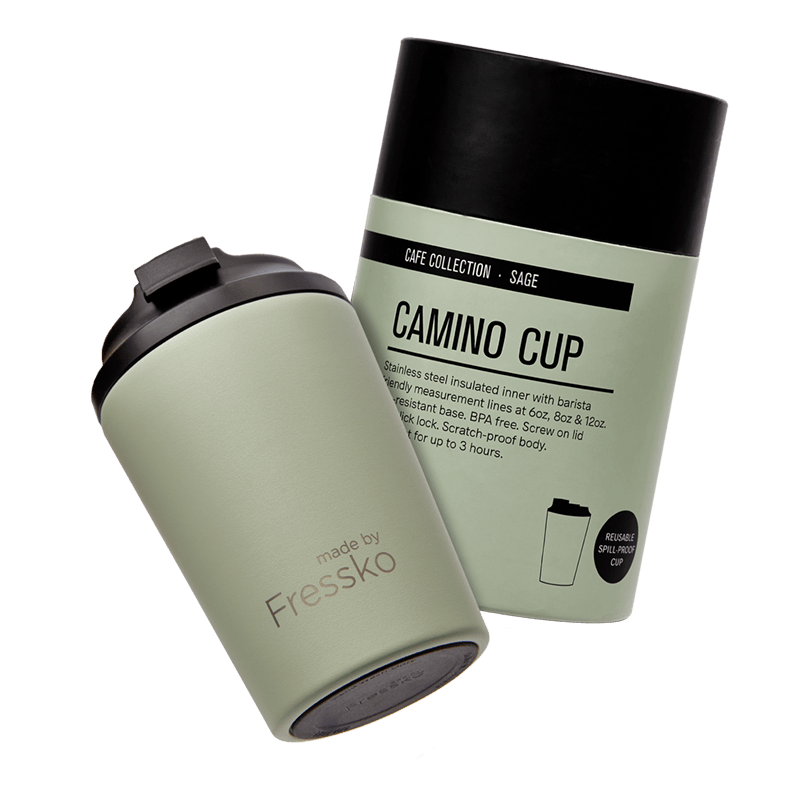 Fressko Camino Reusable Stainless Steel Coffee Cup 12oz Sage