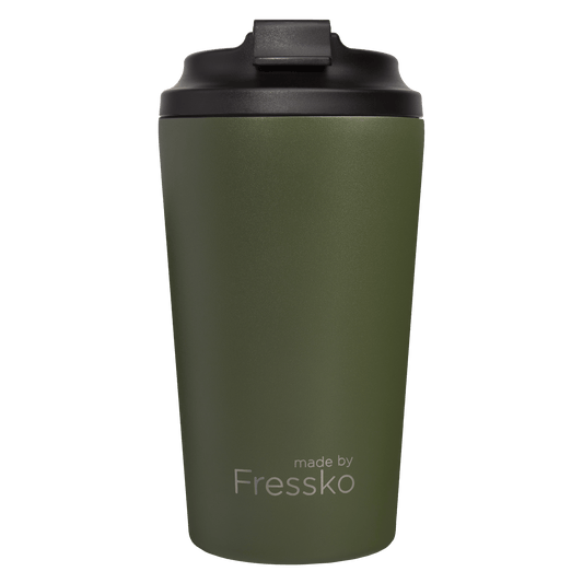 Fressko Grande Reusable Coffee Cup 16oz Khaki Stainless Steel