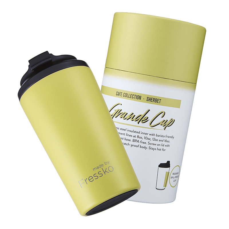 Fressko Grande Reusable Coffee Cup 16oz Insulated Sherbet