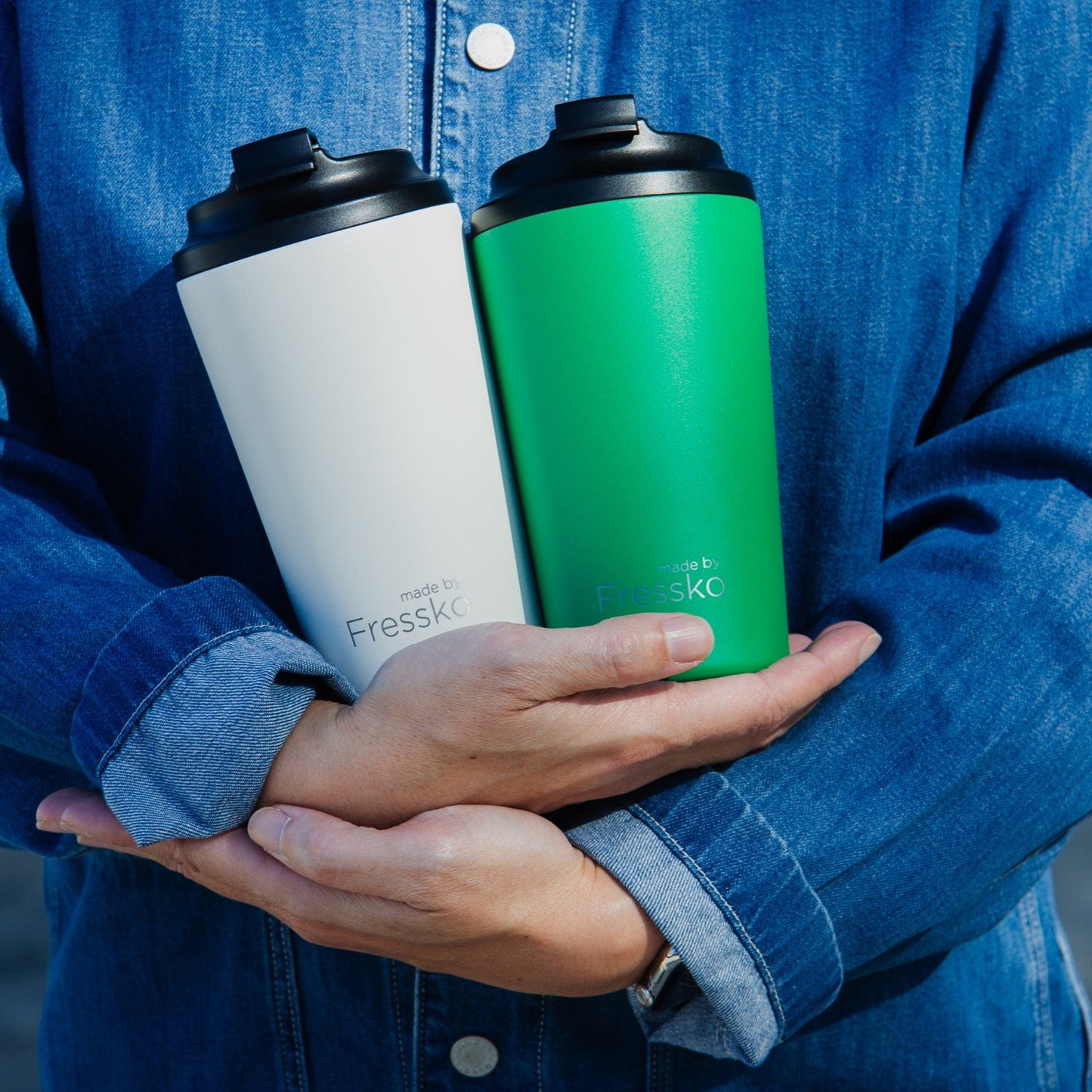 Fressko Grande Reusable Coffee Cup Stainless Steel 475ml Clover