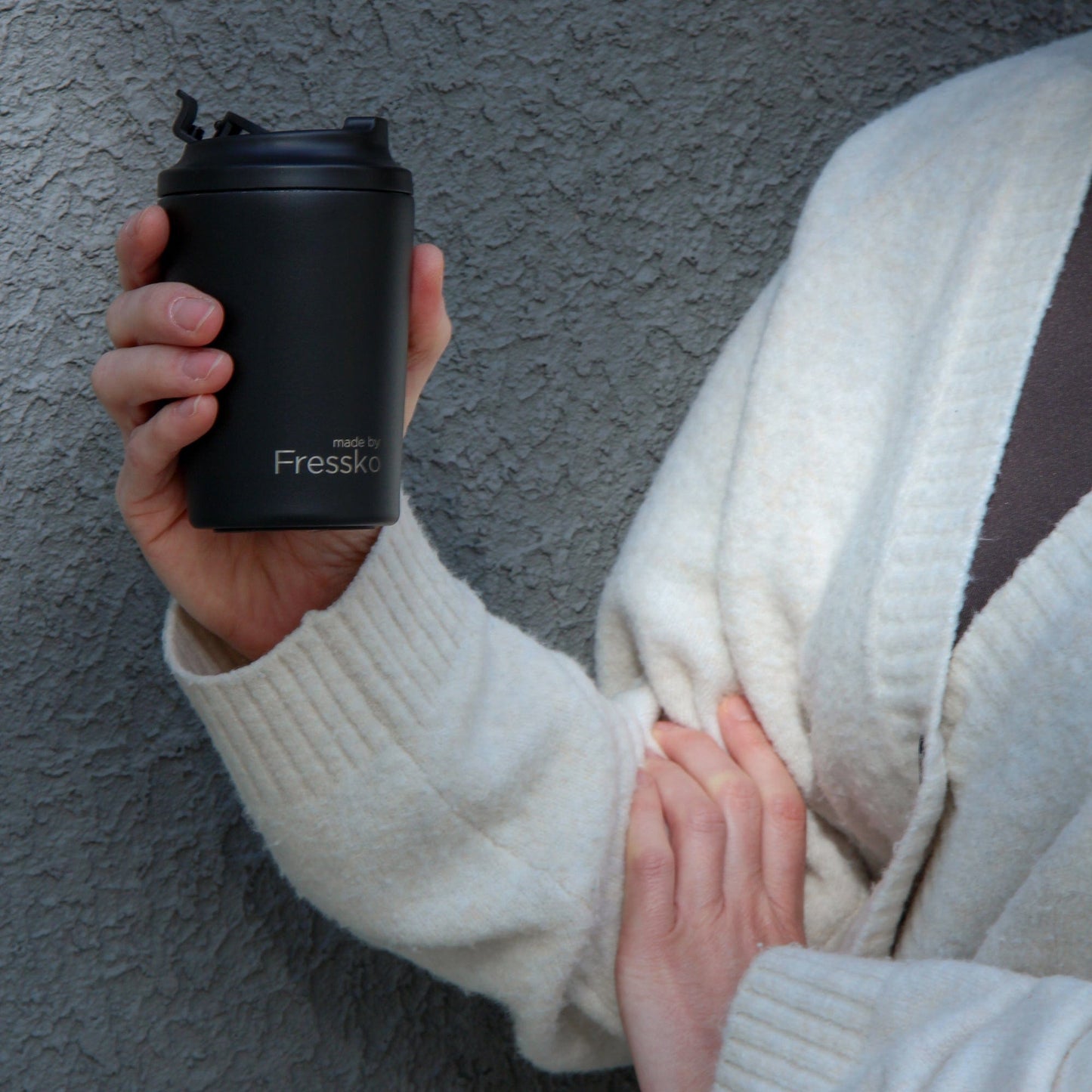 Made By Fressko Camino Reusable Cup Ceramic Lined 340ml 12oz Coal
