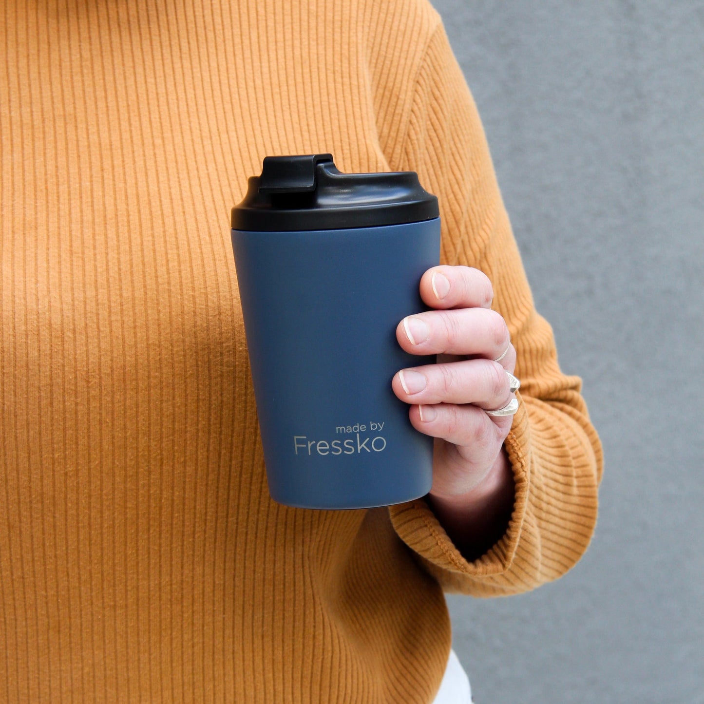 Made By Fressko Camino Reusable Cup Ceramic Interior 340ml Denim
